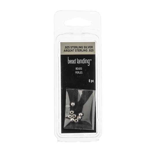 3mm Large Hole Sterling Silver Crimp Beads, 8ct. by Bead Landing™